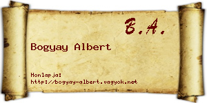 Bogyay Albert névjegykártya