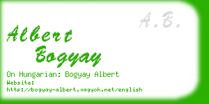 albert bogyay business card